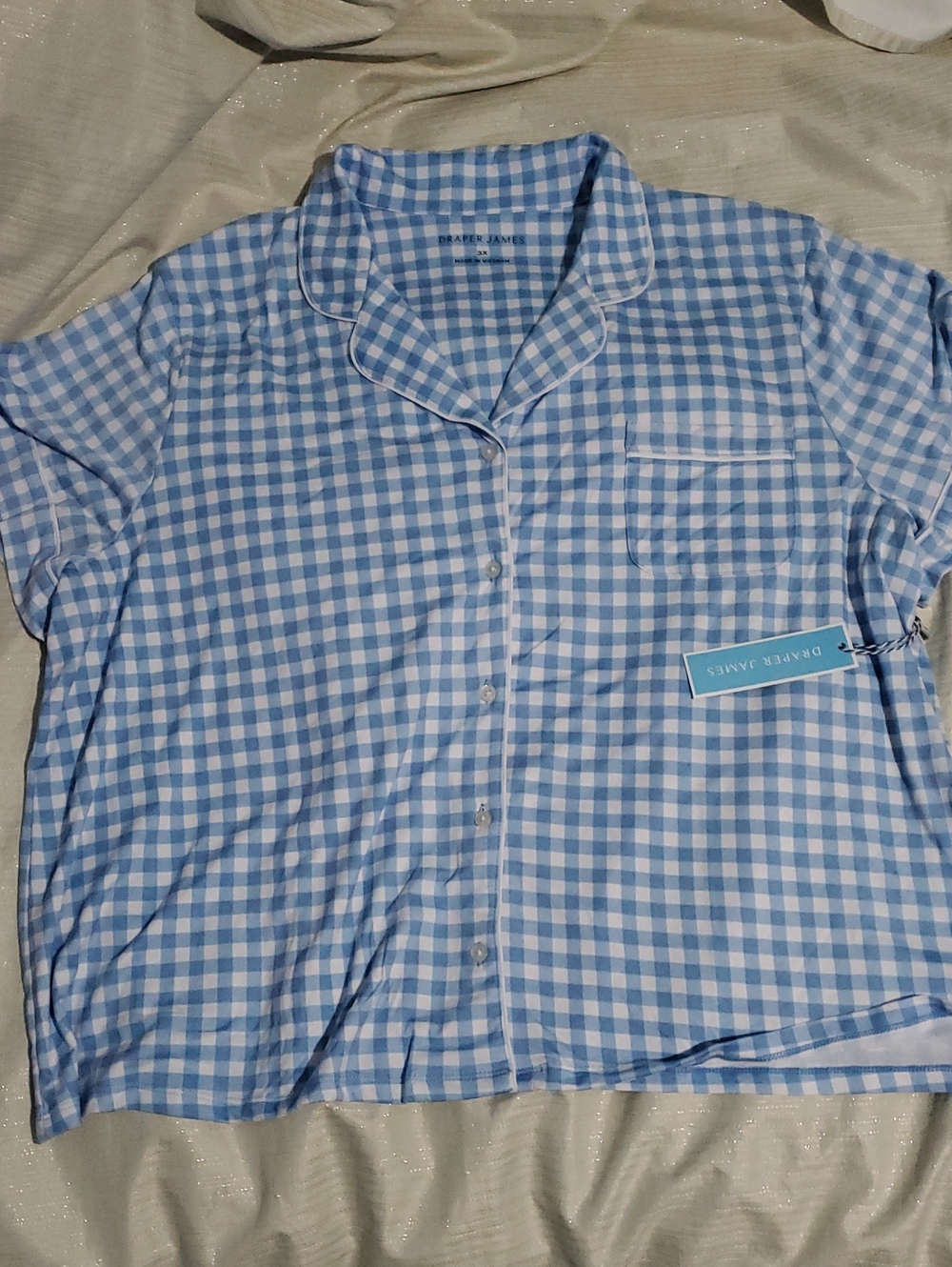 Draper James Blue Gingham Pajama Set